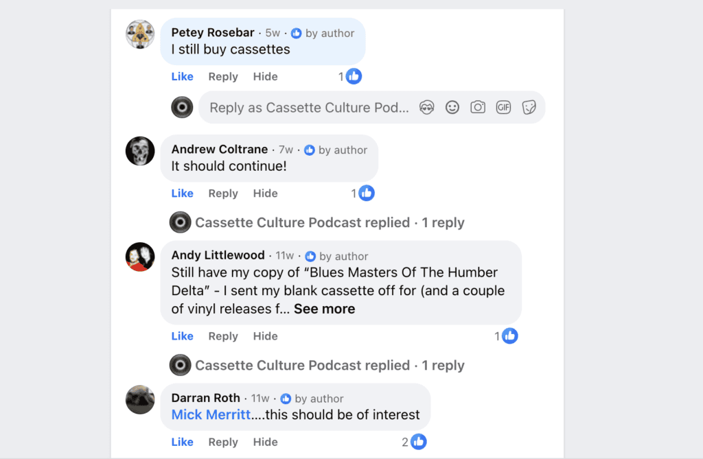 screenshot of comment section from a Facebook post with visitors enthusing about the topic