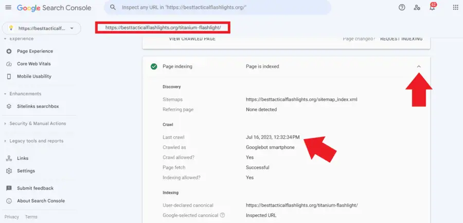 How can I check when Google last crawled my Website