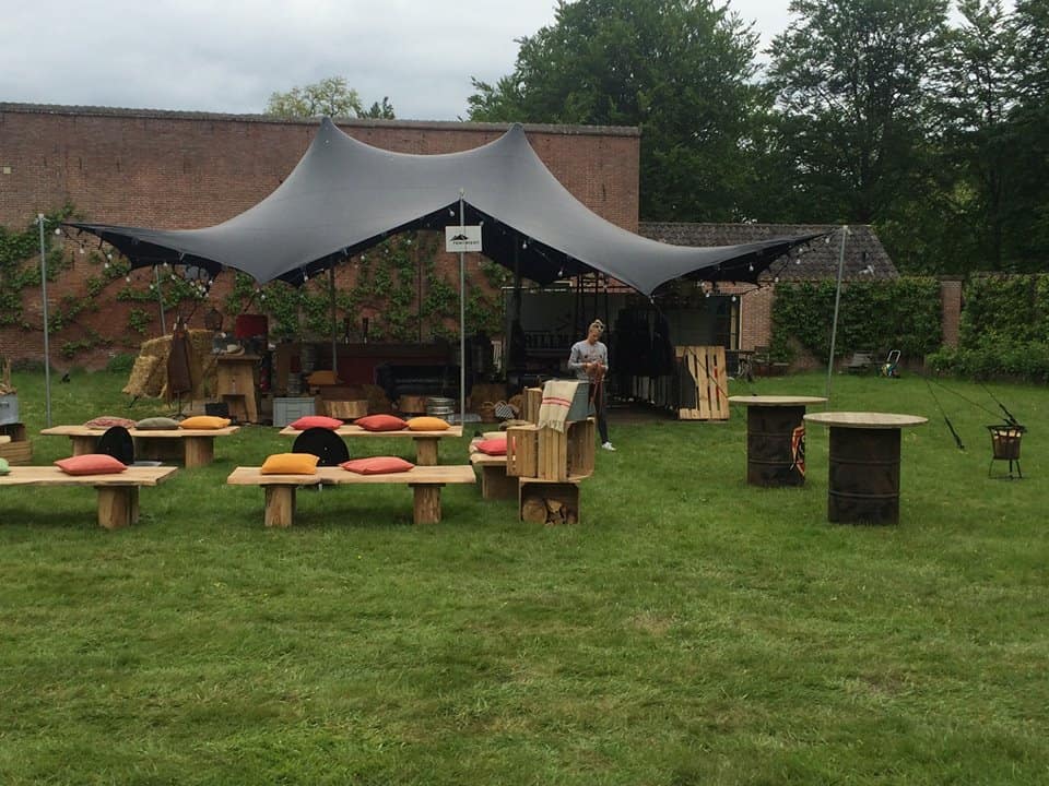 Stretch tent, 10 x 10 mtr., "Zwart"