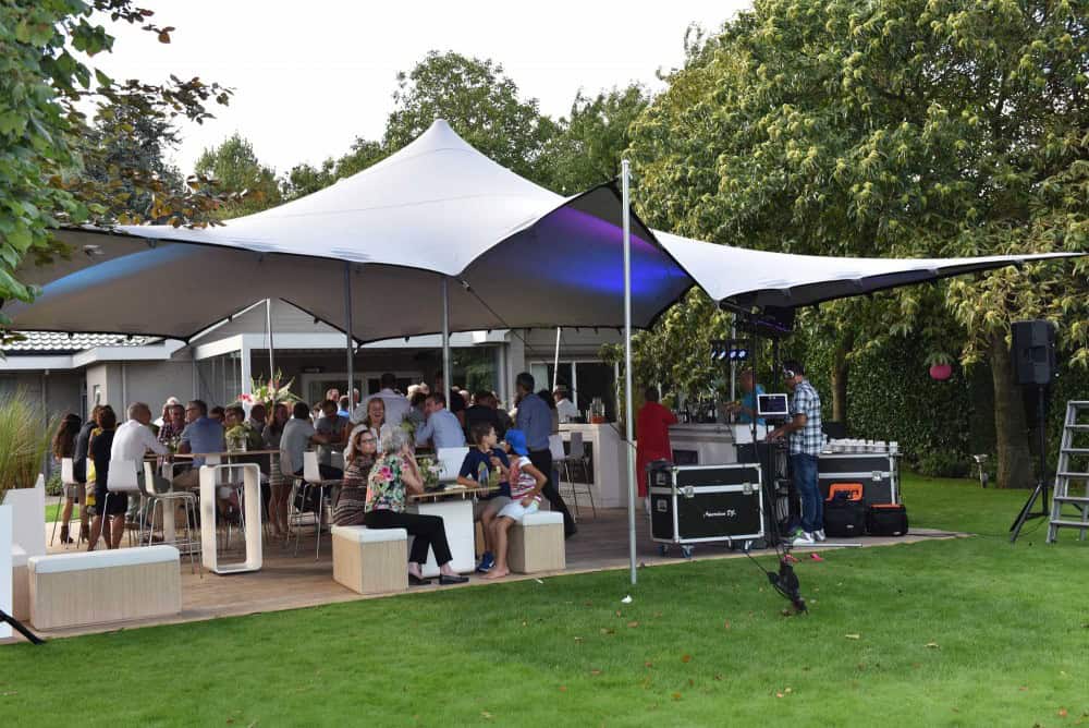Stretch tent, 10 x 10 mtr., "Zilver"