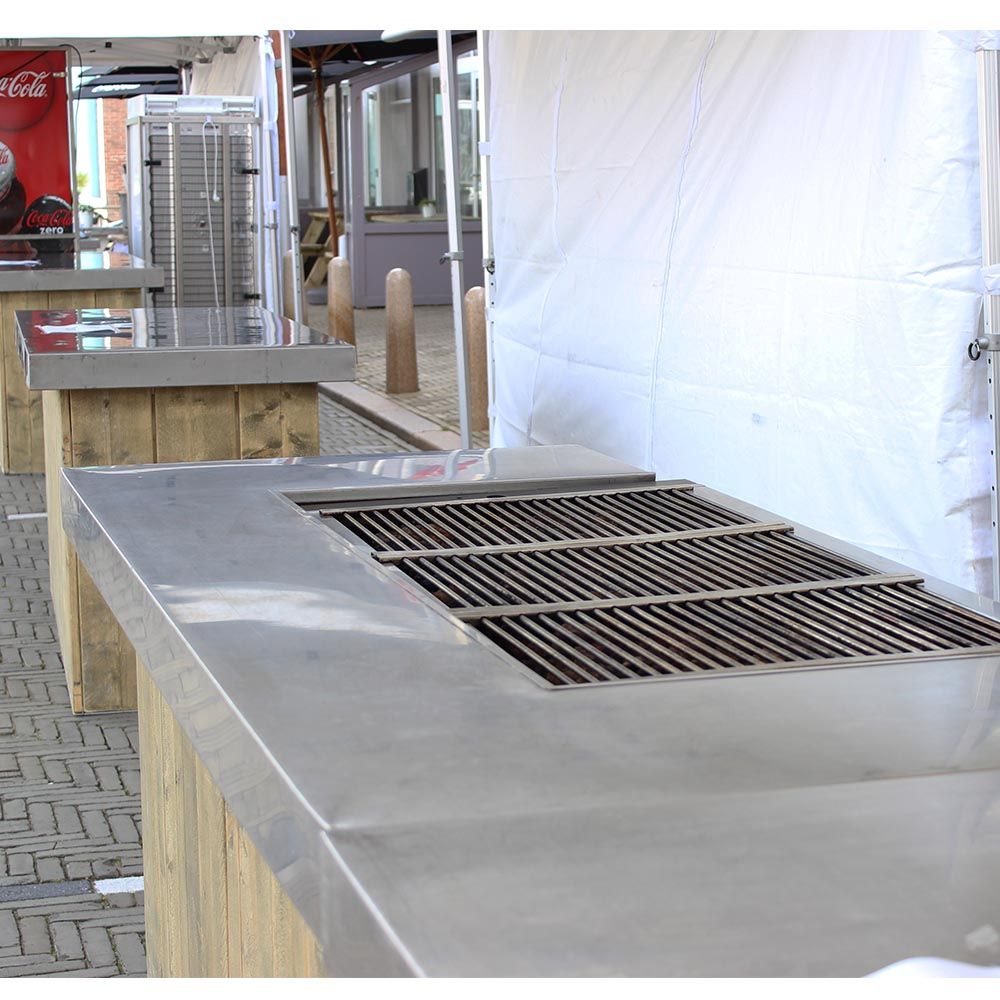 Klapbuffet steigerhout met barbecue, op gas - Afbeelding 3