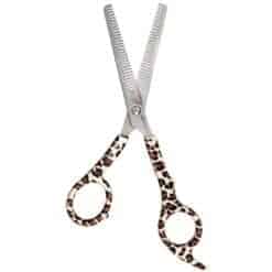 Tijeras corte de cabello peluqueros raugcci entresacar doble leopard