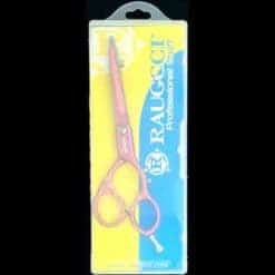 Tijeras Raugcci Línea Profesional Zafiro Diseños 5,5 Pulgadas Glitter Roja Microdentada