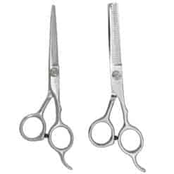 Kit de 2 Tijeras para Cabello Corte Deslizante 5.5" y Entresacar Sencilla Marca Rz en Acero Inoxidable