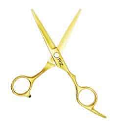 Tijeras para Cabello Marca Rz Doradas Filo Liso de 5.5" en Acero Inoxidable - Imagen 2