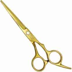 Tijeras de peluquería doradas de 6.5 pulgadas en acero inoxidable.