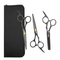 Conjunto de tijeras profesionales para peluquería y corte de cabello.