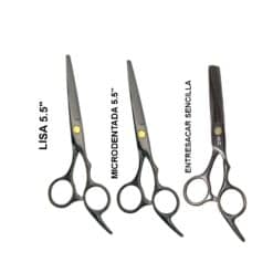 Tijeras profesionales para cabello, corte microdentado, deslizante y entresacar.