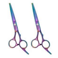 Kit de 2 Tijeras para Cabello Tornasol de Corte Deslizante de 5.5" y Corte Microdentada de 5.5" Marca Rz en Acero Inoxidable