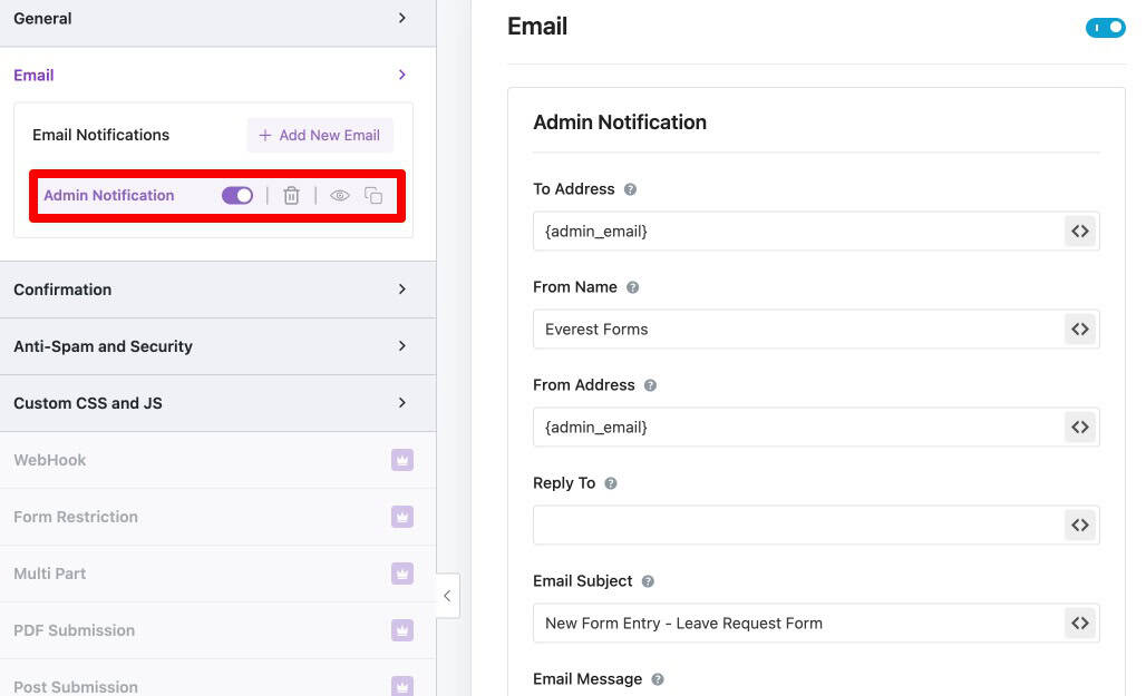 Configure Email Settings