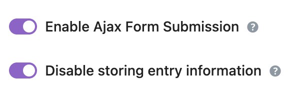 Everest Forms AJAX form submission setting toggle