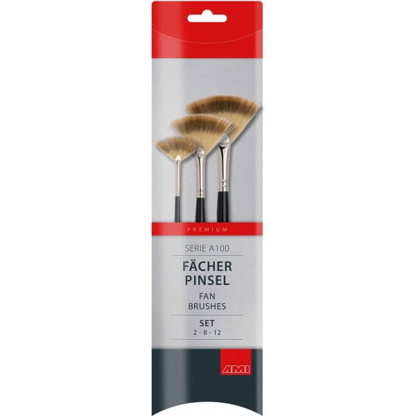 Fan Brushes Set 1 serie A 100 size  2-8-12