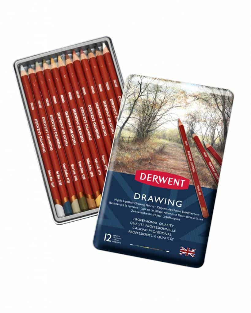 Derwent Colored Drawing Pencils Tin Set of 12