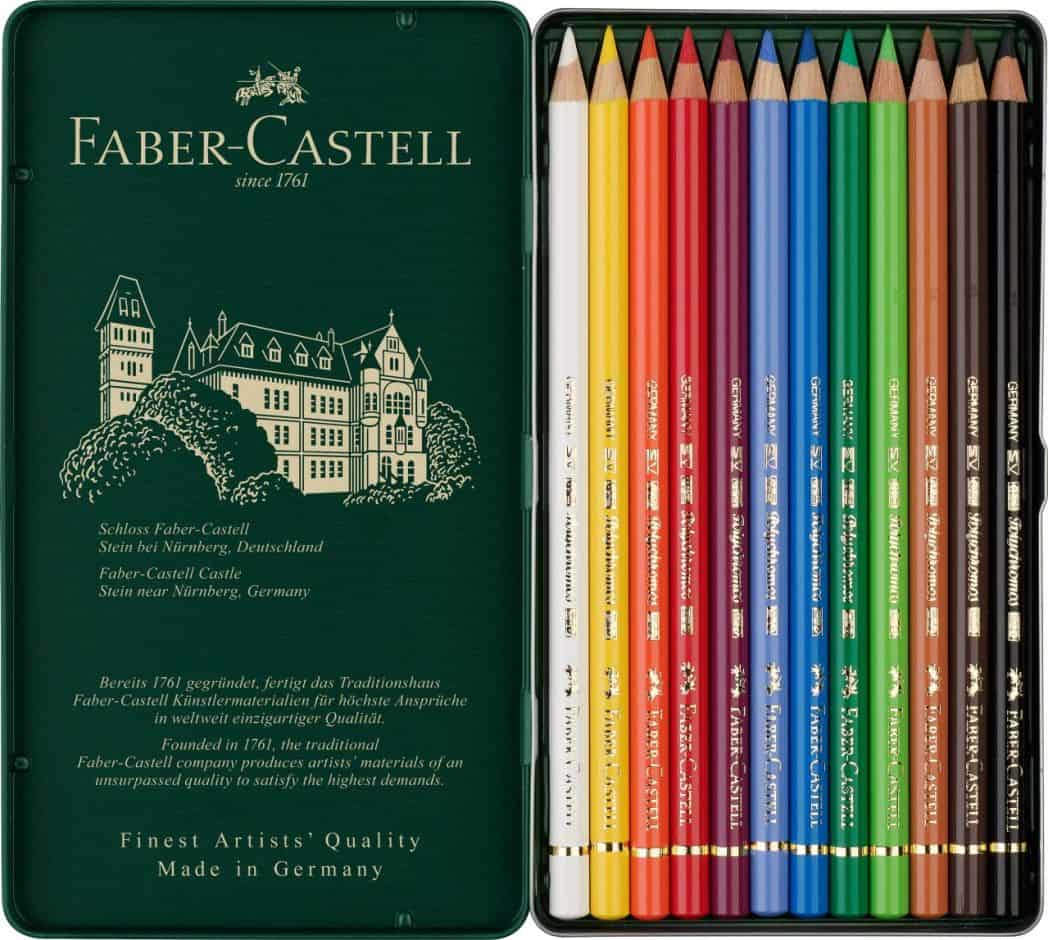 Faber Castell Polychromos Colour Pencils Tin of 12 - Image 4