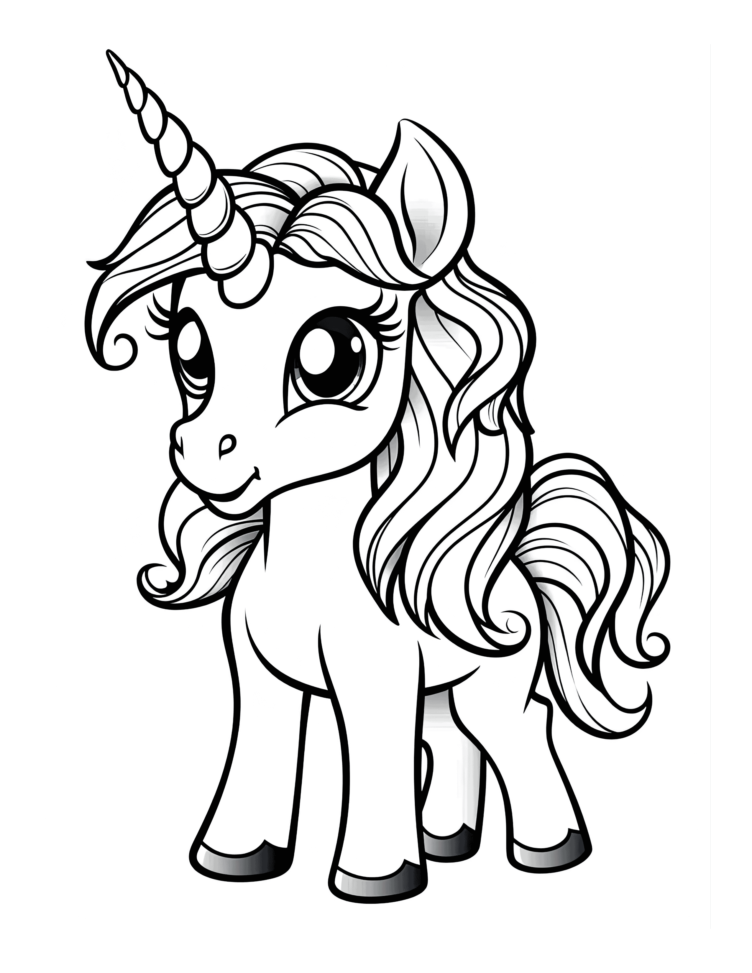 Free cartoon unicorn coloring page 57 free coloring adventure