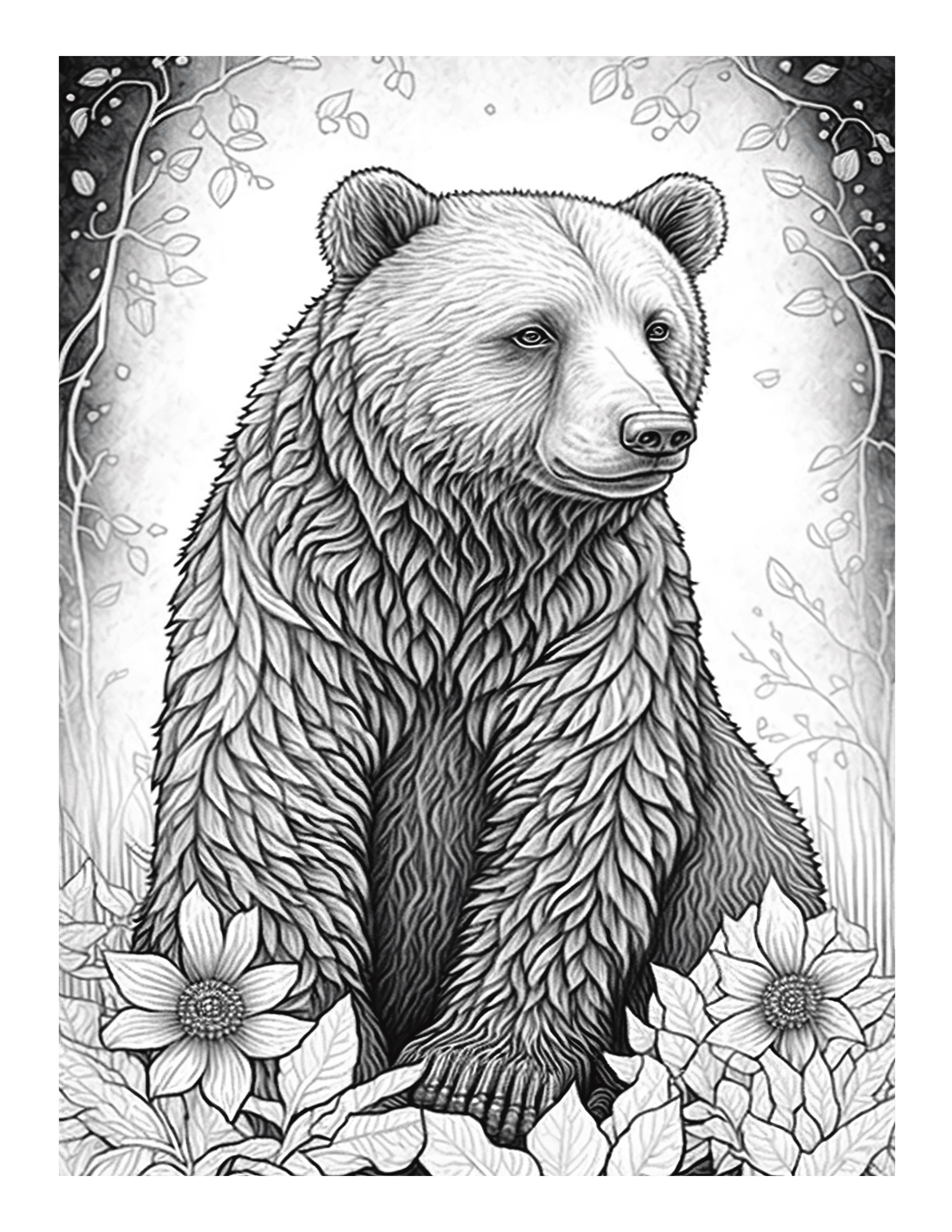 Free Printable Free Bear Coloring Page 7 For Kids And Adults
