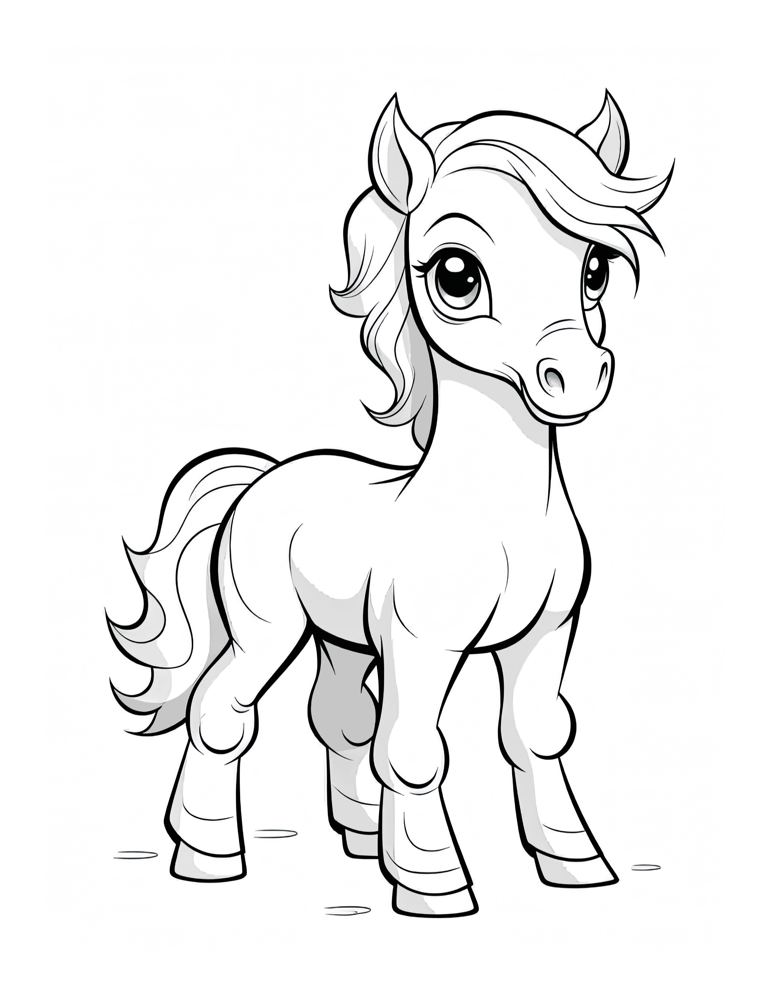 Free Cartoon Horse Coloring Page Gallop Into Fun And - vrogue.co 