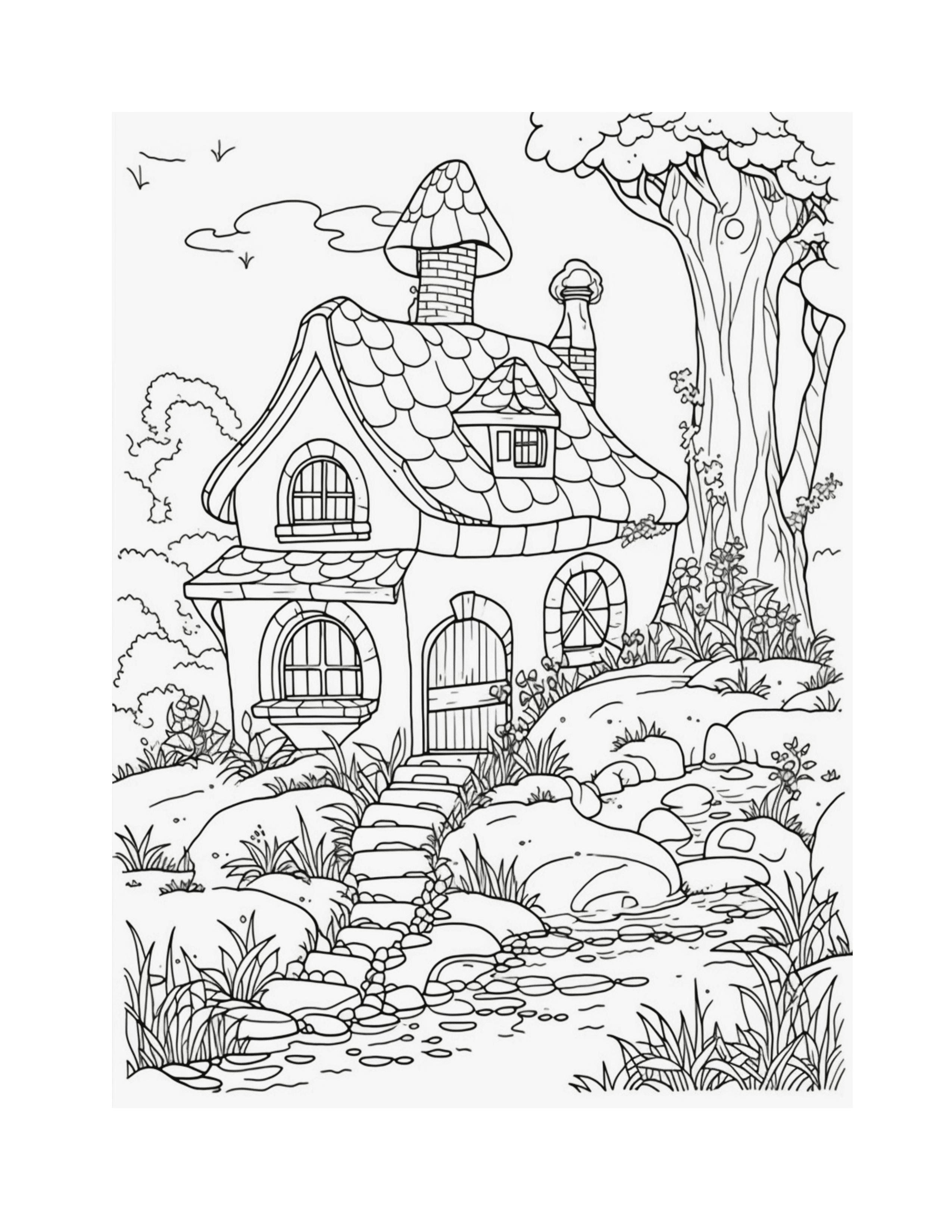 Free Fairy Houses Coloring Page 95 Free Coloring Adventure