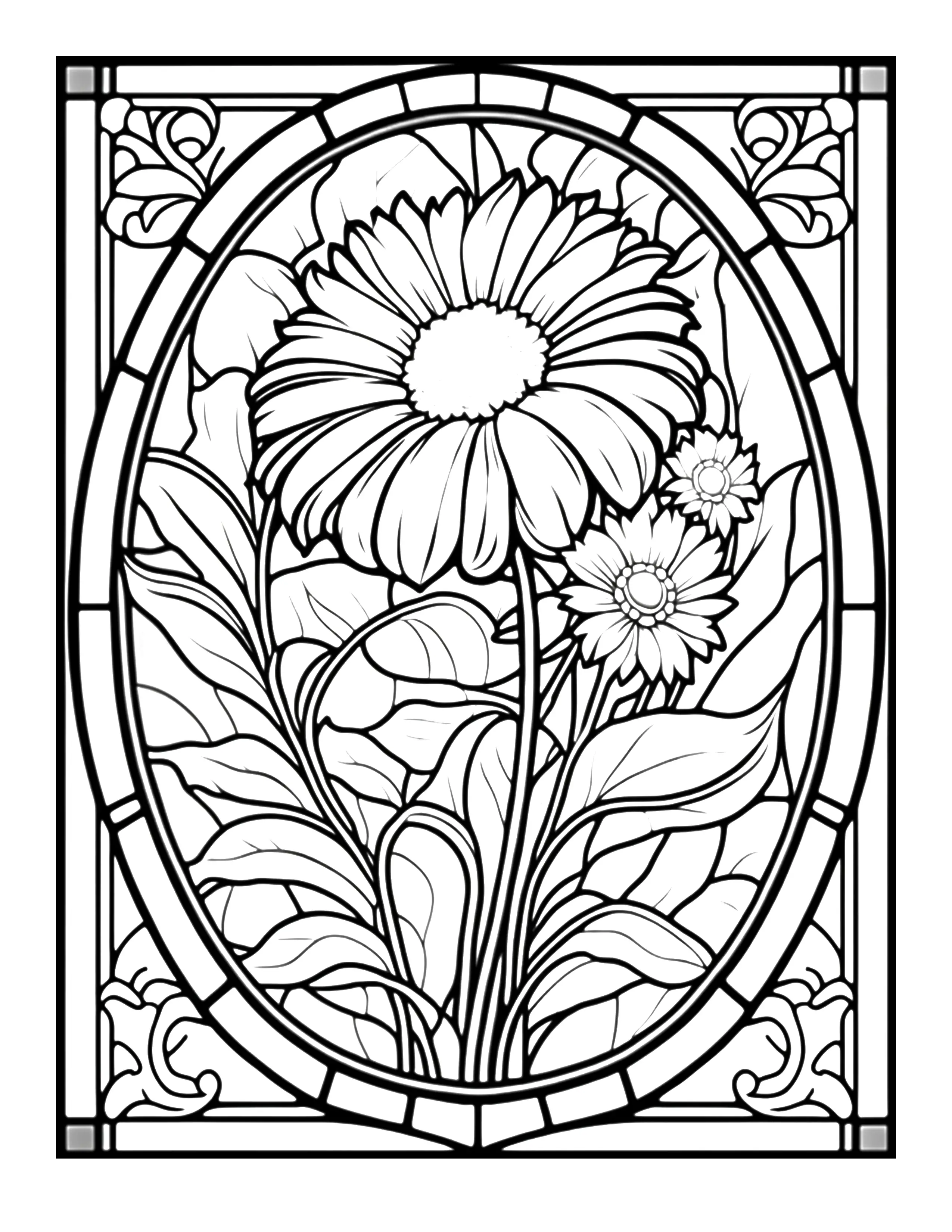 Free Flower Stained Glass Coloring Page 5 Free Coloring Adventure Free Flower Stained Glass Coloring Page 5 Free Coloring Adventure