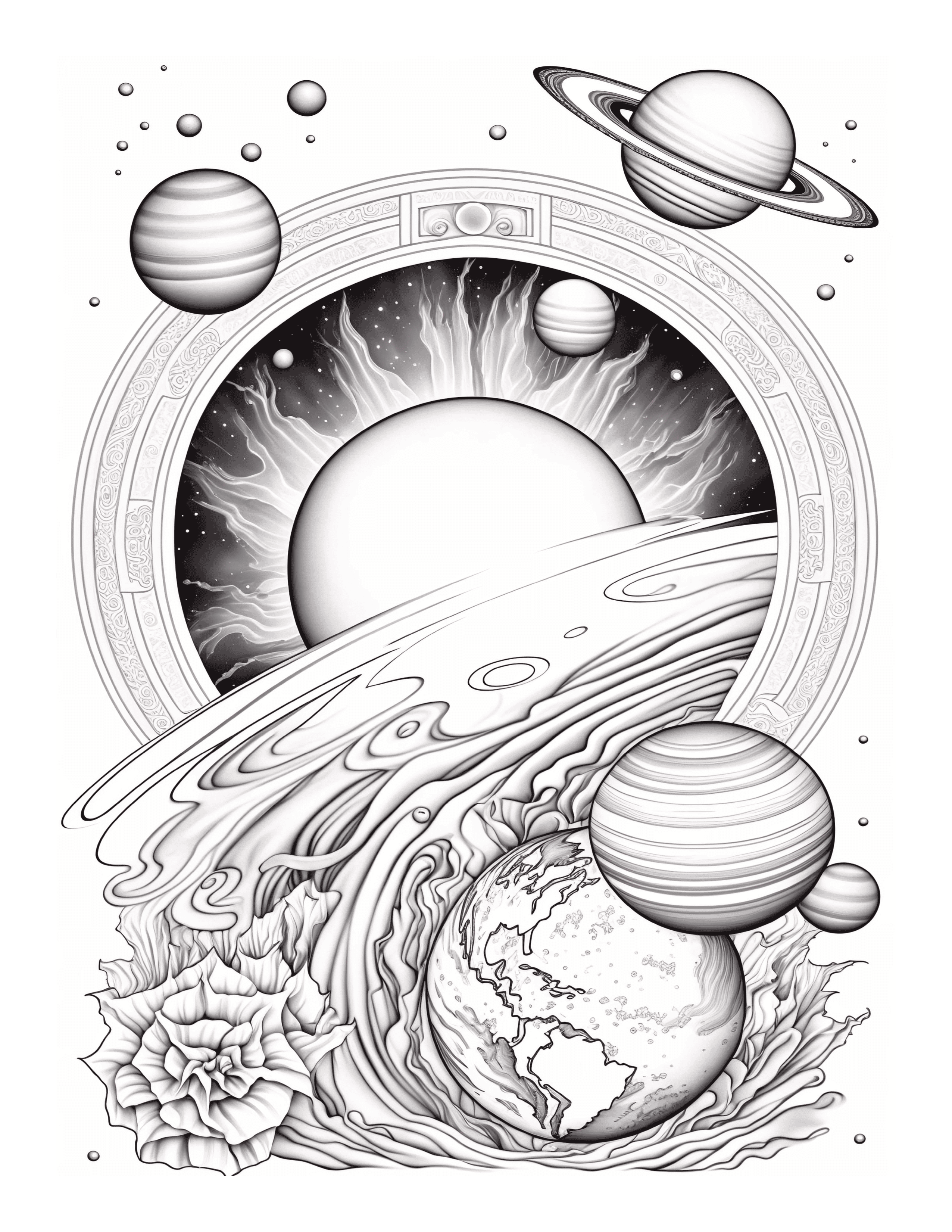Free Printable Milky Way Space Galaxy Coloring Page For Kids And Adults