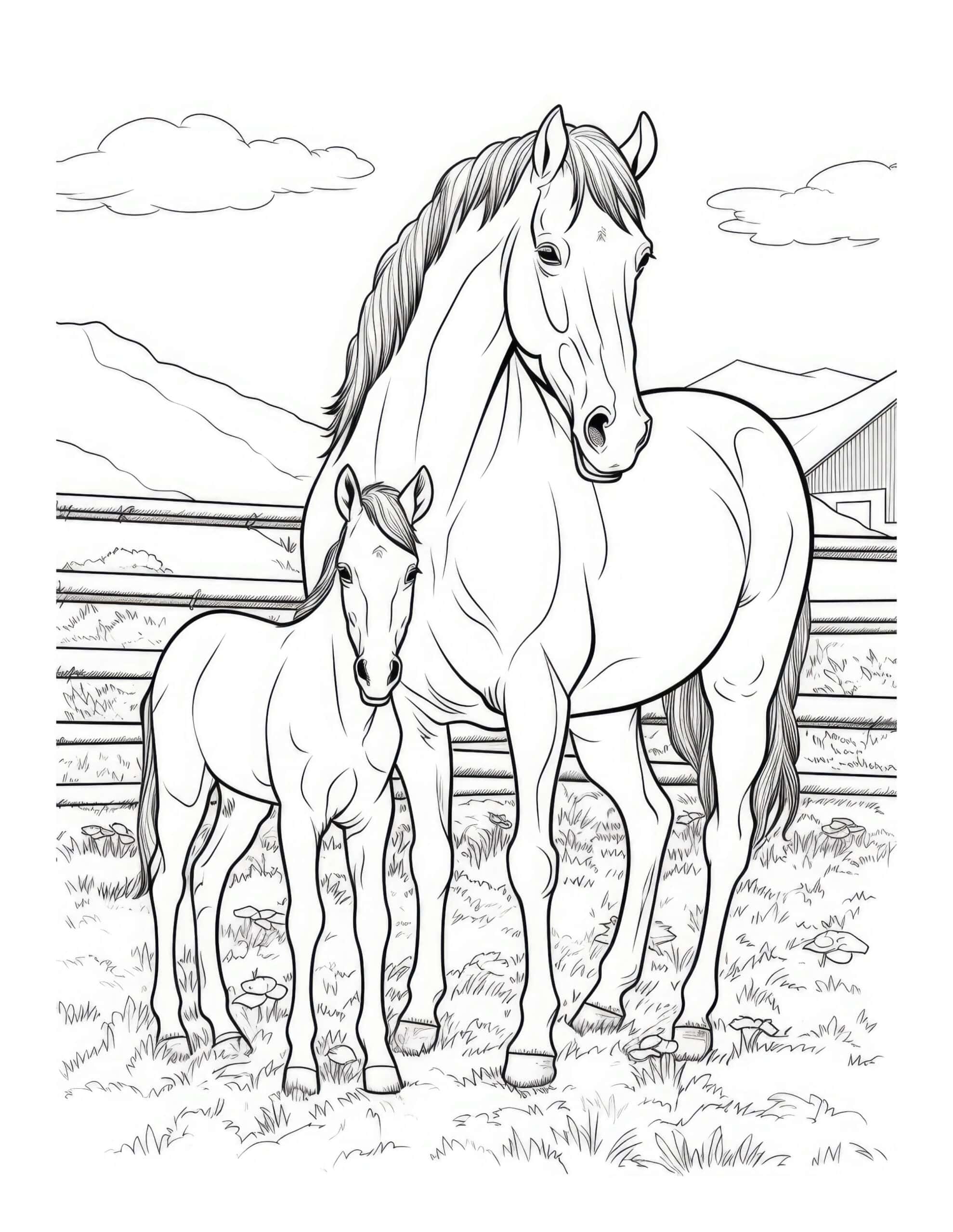Free Horse Coloring Page 7 Free Coloring Adventure