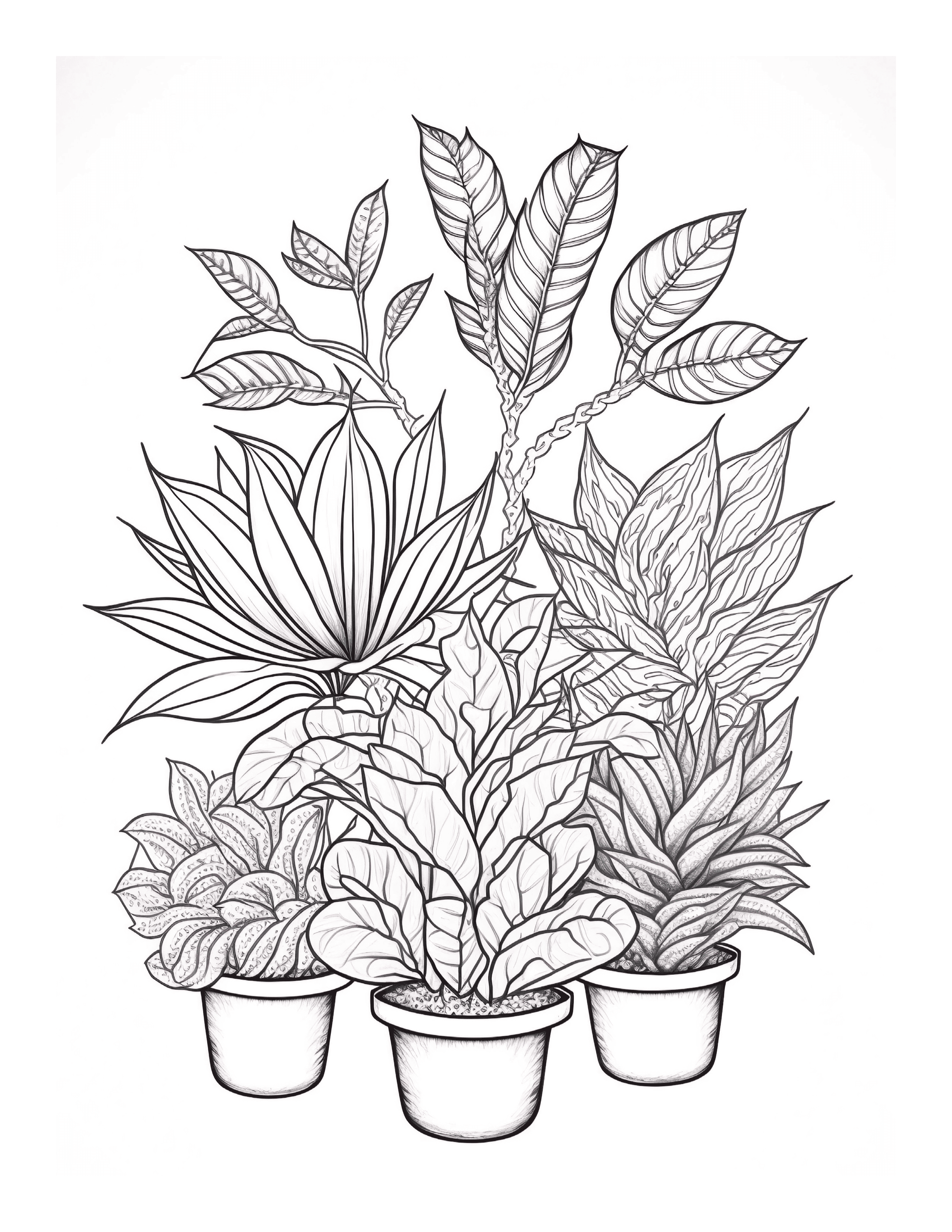 Free Printable Houseplant Harmony Plant Coloring Page For Kids And Adults