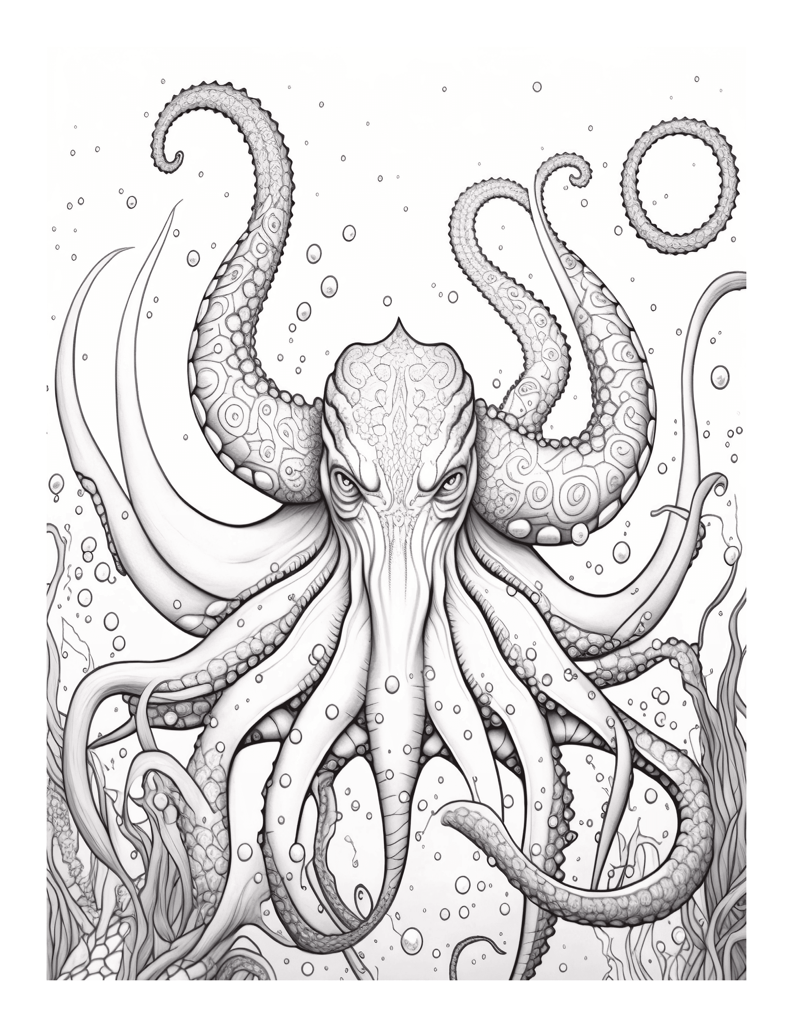 Free Mystical Creature Kraken Coloring Page Dive Into The Depths Of