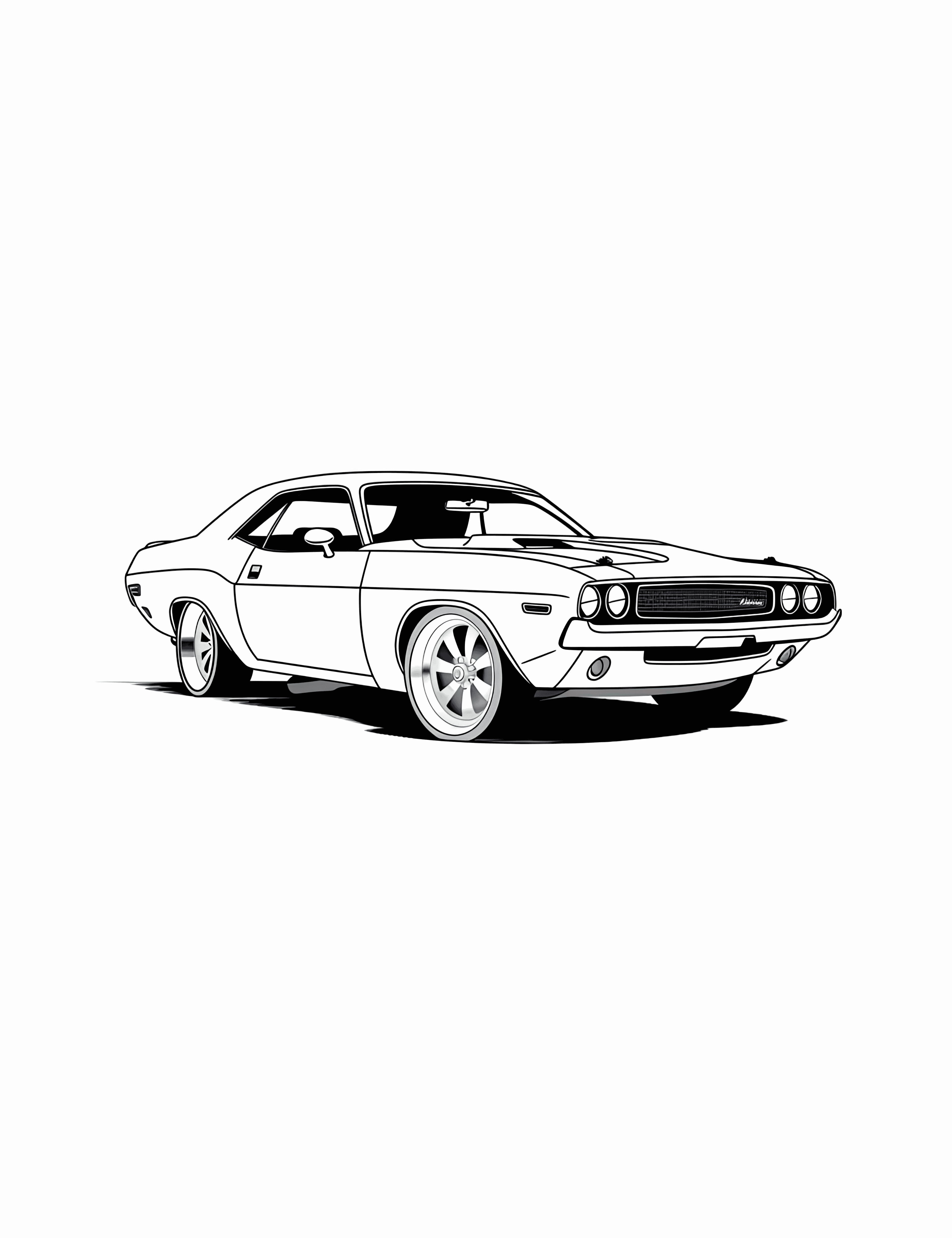 1970 Dodge Challenger Coloring Page Free Coloring Adventure