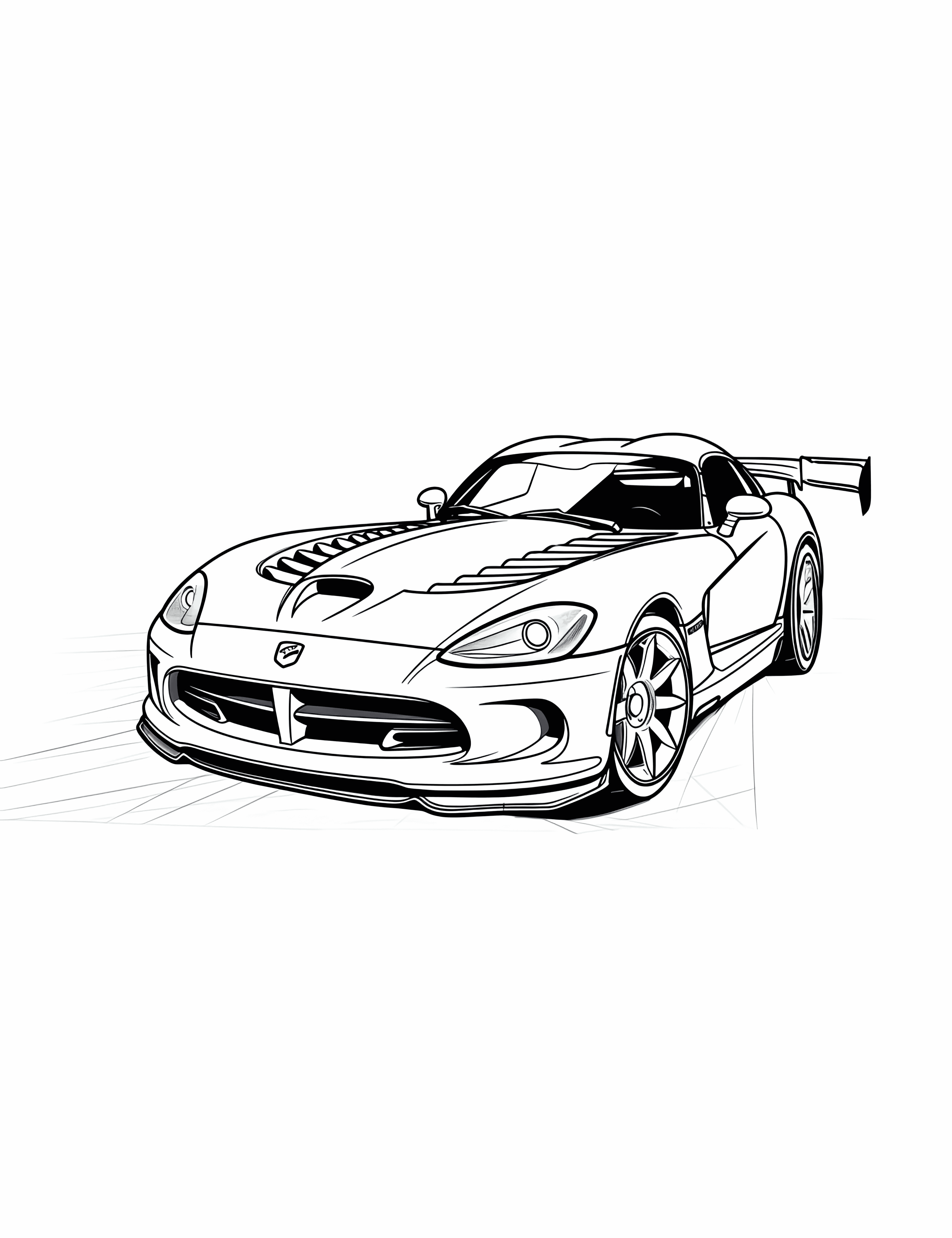 Dodge Viper Coloring Page Powerful Car Coloring Fun