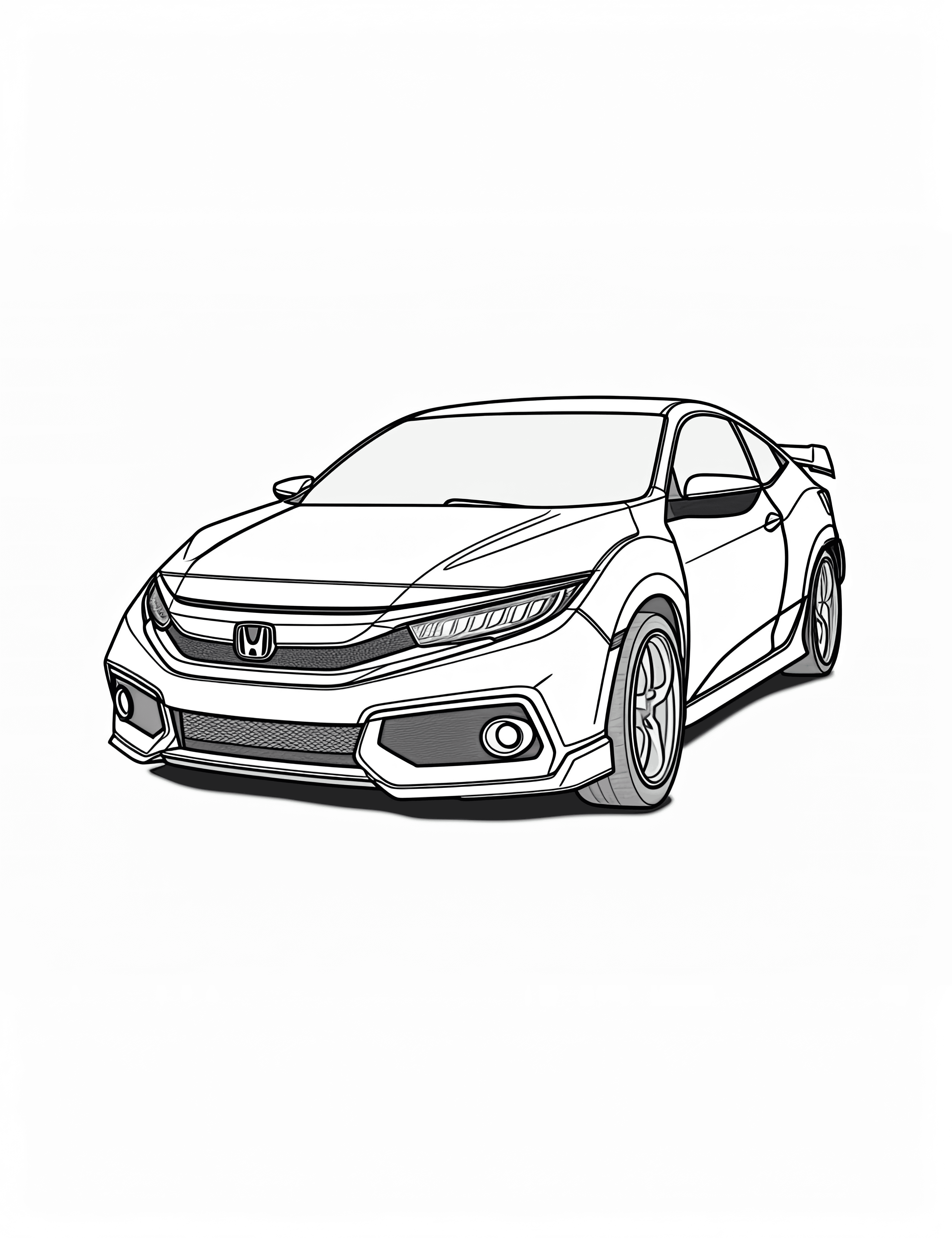 Honda Civic Free Coloring Page Free Coloring Adventure