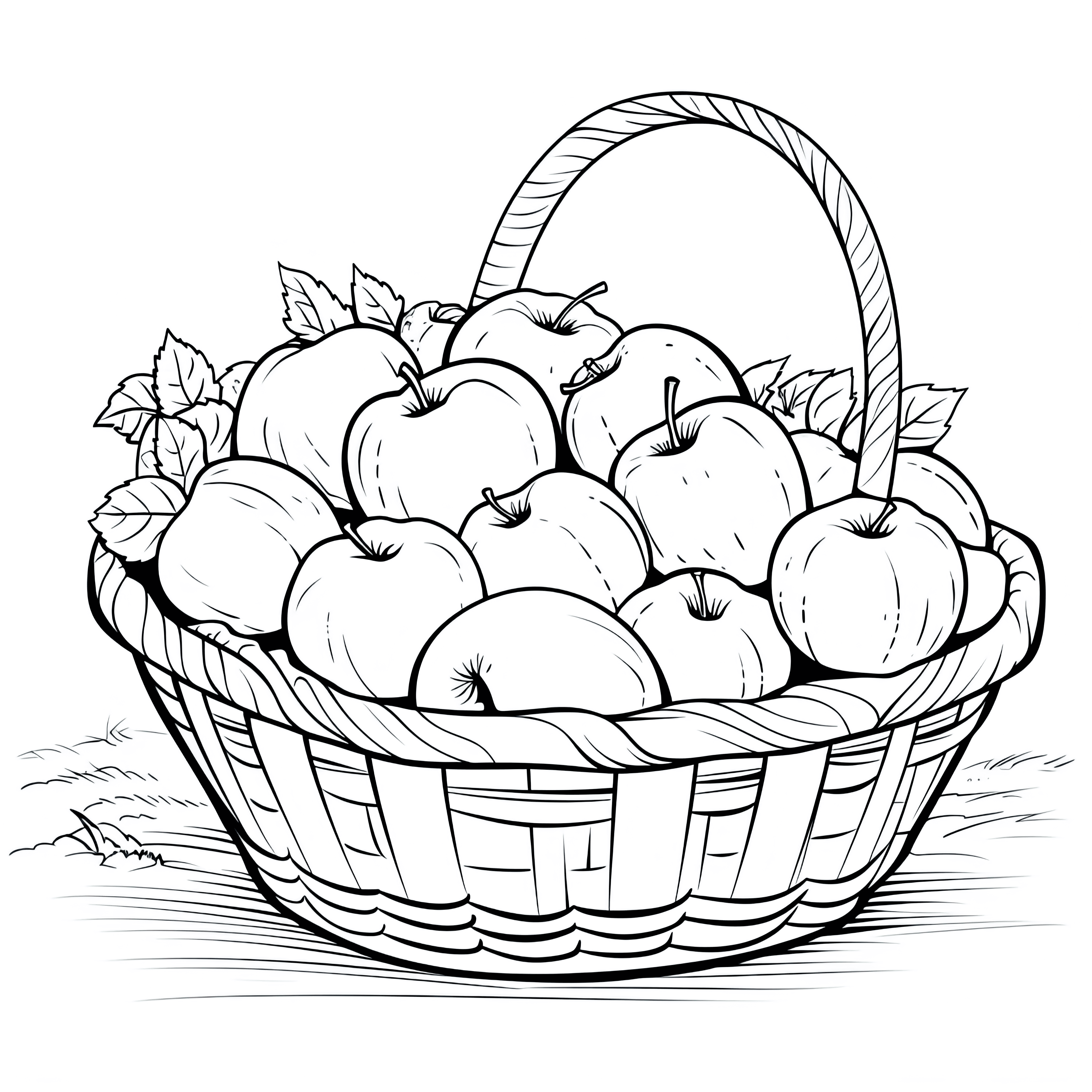 Free Printable Orchard Bounty Apple Basket Coloring Page For Kids And