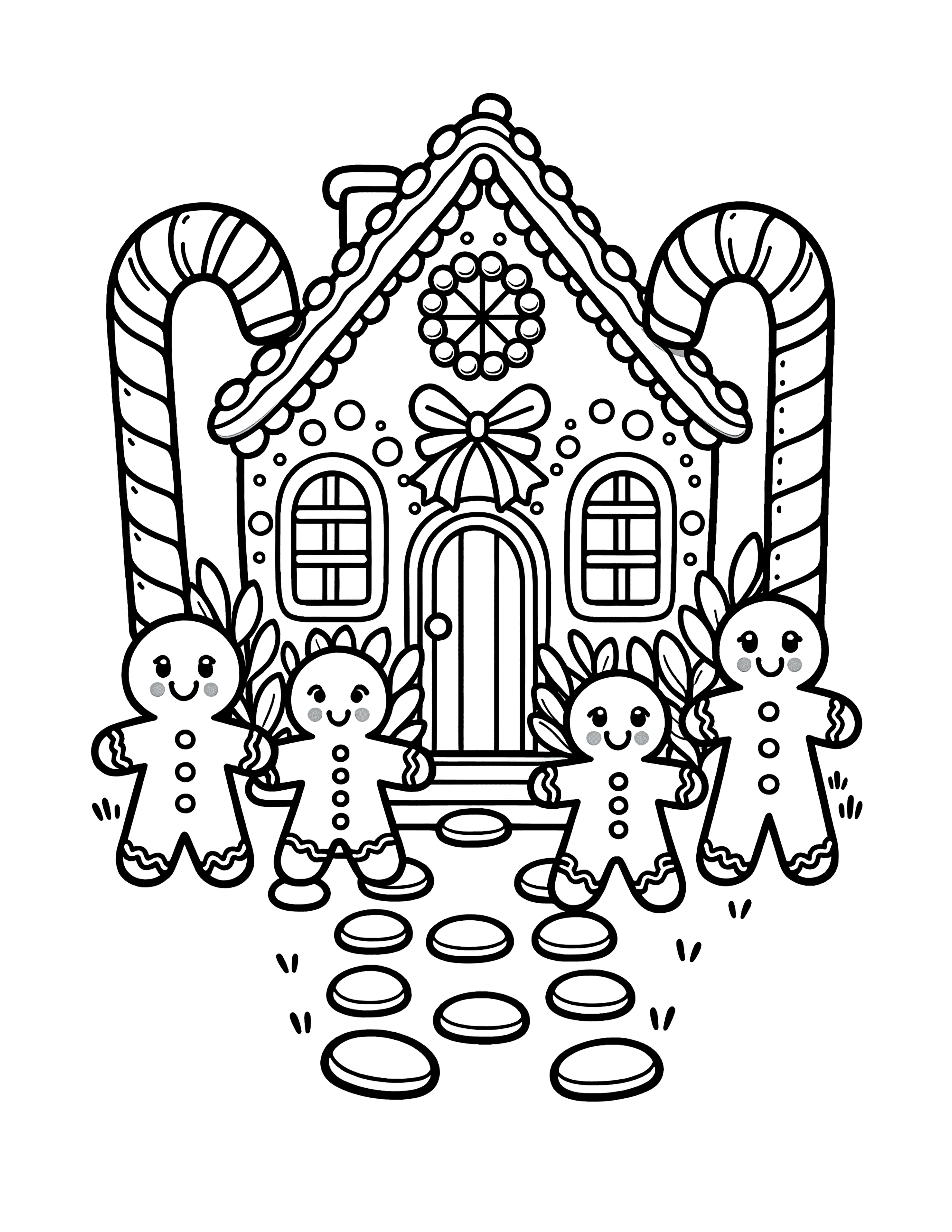 10++ Gingerbread House Coloring Page
