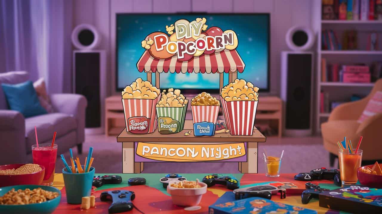 You are currently viewing DIY Popcorn Bar: A Snack Station Idea for Game Night Fun