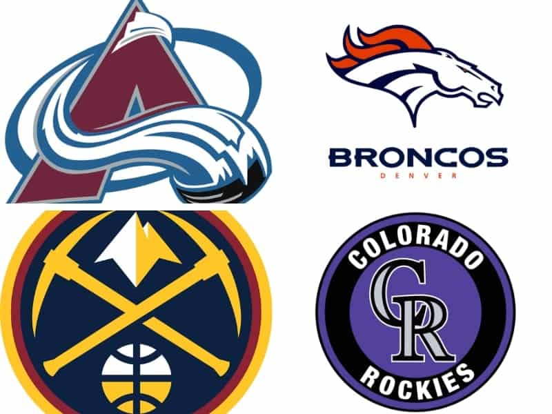 The logos of four sports teams from Denver