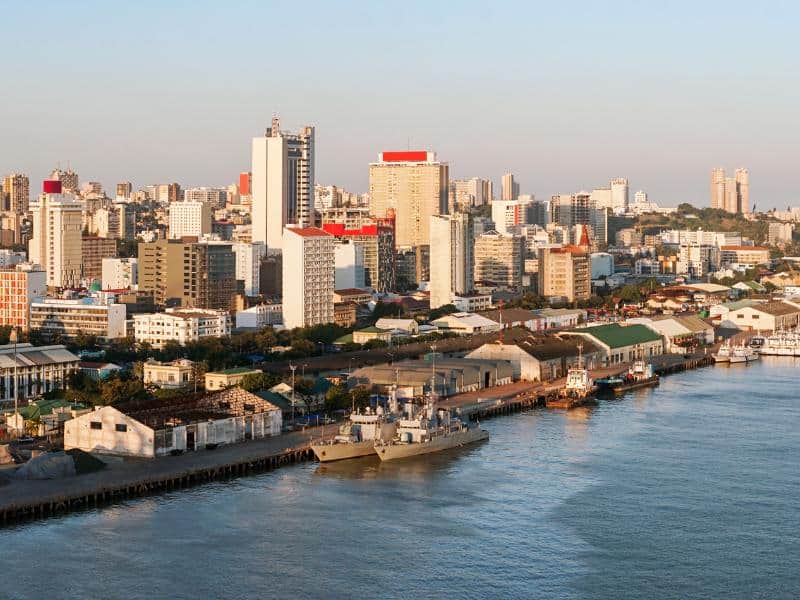 Aerial view of Maputo, the capital city of Mozambique.