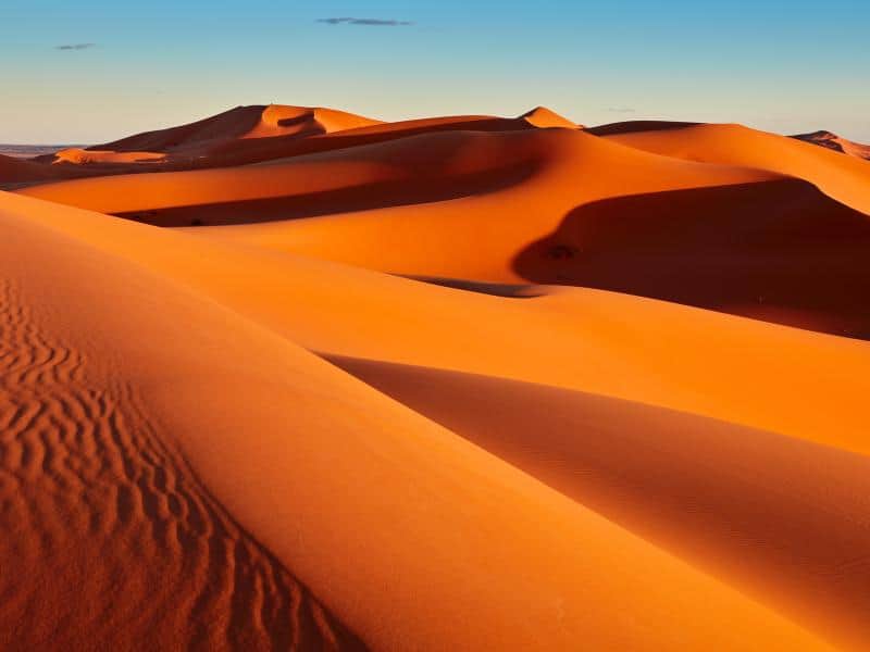 Sand dunes in the Sahara Desert