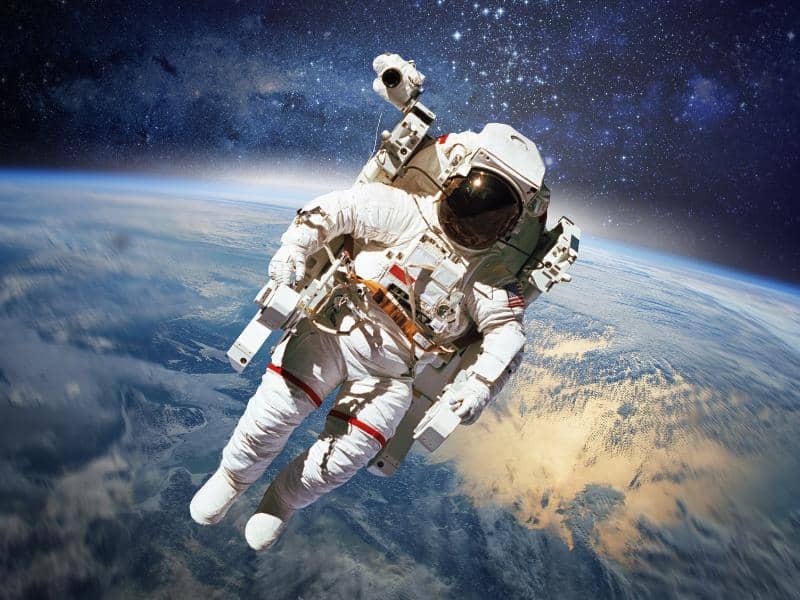 Astronaut floating in outer space