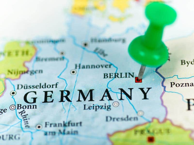 Berlin on the map of Germany