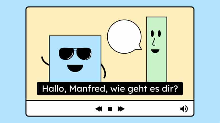 Eine Illustration von einem Video mit Untertitel.