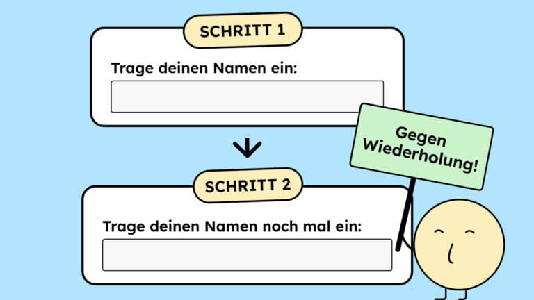 Es sind zwei Formulare mit einem Feld zu sehen. Die Eingabe des Namens wiederholt sich bei den Feldern. Das sollte nicht passieren.