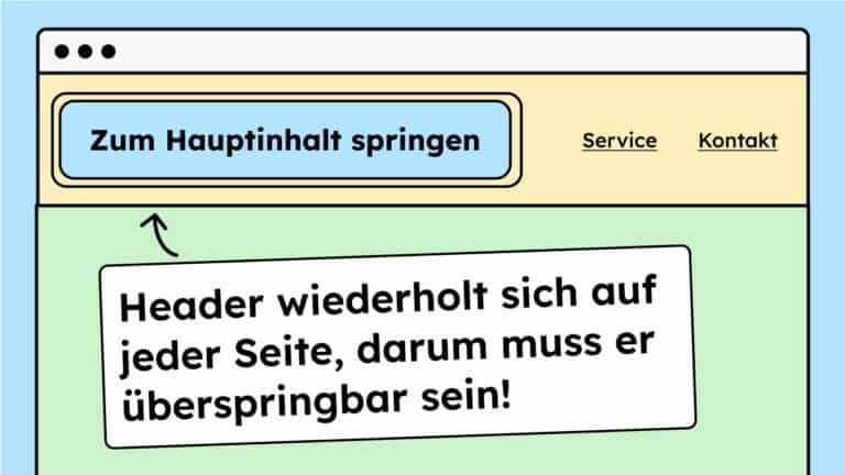 Ein Beispiel von einem Sprunglink in einem Header.