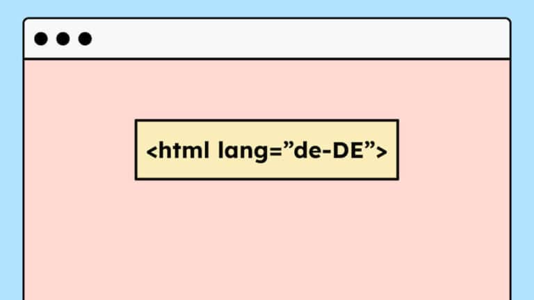 Illustration des HTML-Tags mit dem HTML-Sprachen-Attribut für Deutschland.