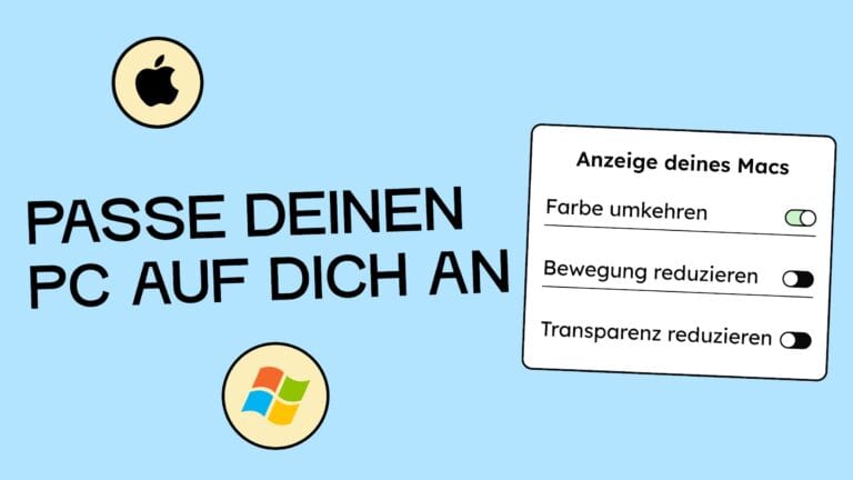 Pass deinen PC auf dich an. Illustration von den Barrierefreiheits-Einstellungen auf dem Mac.