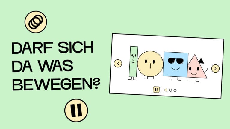 Darf sich da was bewegen? Eine Illustration von einem Slider mit Stop-Knopf.