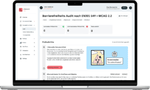 Screenshot des Accessibility-Centers in einem Mac-Book-Mock-Up