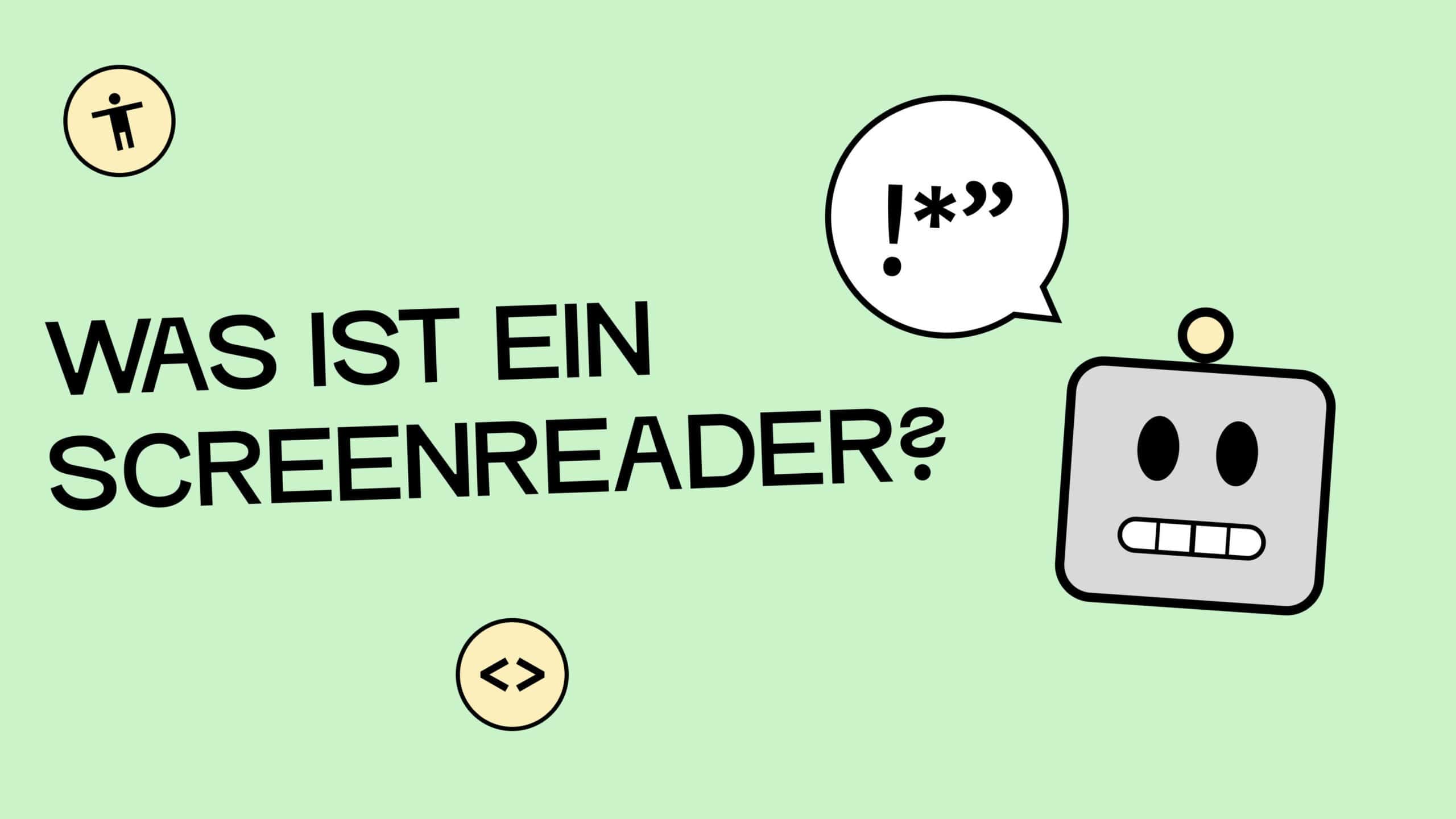 Illustration eines Roboters als Analogie für ein Screenreader.