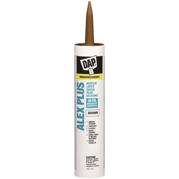 dap alex plus acrylic brown caulking