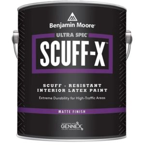 benjamin moore scuff-x matte sheen paint can