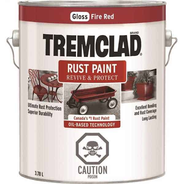 tremclad fire red gloss gallon can