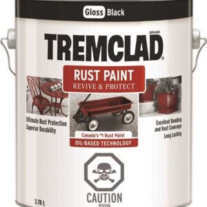 tremclad gloss black gallon paint can